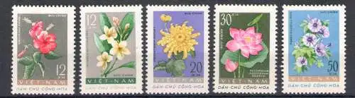 1962 Nordvietnam - Yvert Nr. 267-71 - Blumen - 5 Werte - postfrisch**