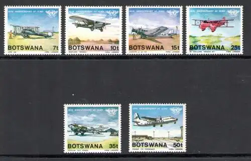 1984 BOTSWANA - Yvert-Katalog Nr. 497-502 - Flugzeuge - 6 Werte - postfrisch**