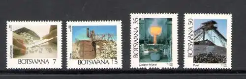 1984 BOTSWANA - Yvert-Katalog Nr. 489-92 - Bergbau - 4 Werte - postfrisch **