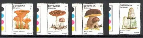 1982 BOTSWANA - Yvert Katalog Nr. 469-72 - Pilze - 4 Werte - MNH** - Blattrand