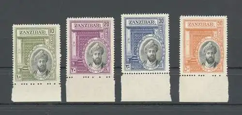 1936 ZANZIBAR - Sultan Khalifa bin Harub - Stanley Gibbons Nr. 323-36 - 4 Werte Blattrand NIEDRIG - POSTFRISCH**