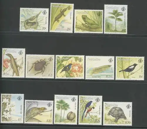 1993 Seychellen - Yvert Nr. 756-69 - Gewöhnliche Serie Flora und Fauna - 14 Werte - Komplette Serie - postfrisch**