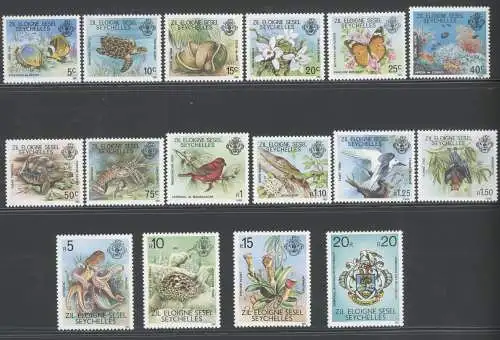 1980 Seychellen - Zil Eloigne Sesel - Yvert Nr. 1-16 - Fauna und Flora - 16 Werte - Komplette Serie - postfrisch**