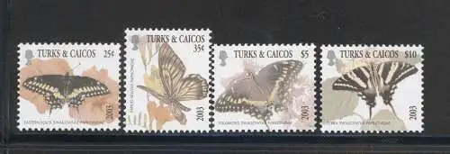 2003 TURKS AND CAICOS - Yvert Nr. 1607-10 - Schmetterling - 4 Werte - postfrisch**