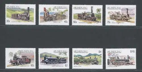 1984 Grenada - Yvert Nr. 1197-1204 - Alte Lokomotiven - Züge - 8 Werte - postfrisch**