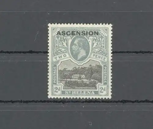 1922 Ascension, Stanley Gibbons Nr. 4b - Fleck auf Bildlauf - MLH* - selten