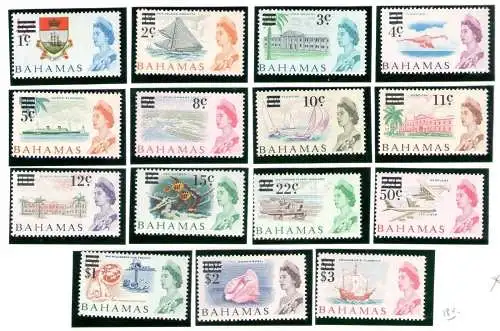 1966 BAHAMAS - Self Government Decimal Currency 15 Werte - Stanley Gibbons Nr. 273 - 287 - postfrisch**