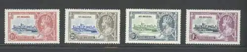 1935 St. Helena, Stanley Gibbons Nr. 124-27 - Silbernes Jubiläum - MH*
