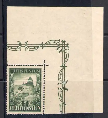 1952 Liechtenstein, Nr. 272 - Schloss Vaduz Blattecke - postfrisch**