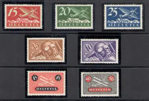 1923-37 SCHWEIZ - Luftpost Nr. A3-A9 - Komplette Serie 7 Werte - postfrisch**