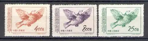 1953 CHINA - MiNr. 1212-14 - MH* - Ohne Gummi