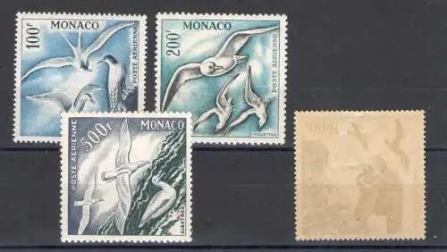 1955 MONACO, Vögel - Vögel, Luftpost 55/58 - 4 Werte - MH* - Linguelato