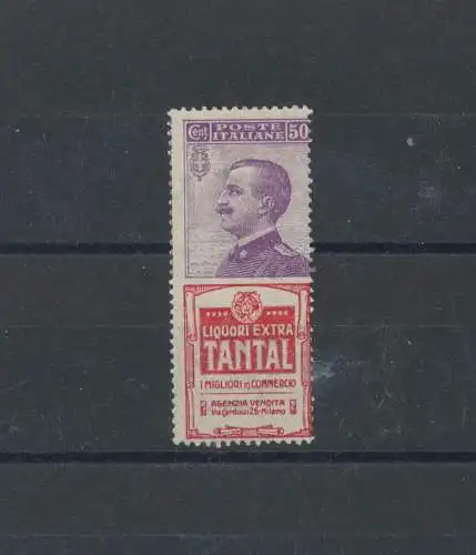 1925 Italien - Königreich, Werbe Nr. 18, 50 Cent violett und rot Tantal, mittelmäßige Mitte, postfrisch**