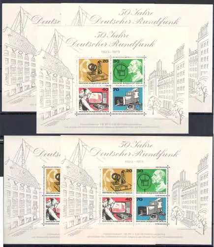 1973 Deutschland - Berlin - 50 Rundfunk - Yvert Nr. 416/19 - postfrisch** - 5 Blätter