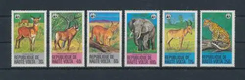 1979 Haute Volta, Yvert Nr. 488-93, Tiere in Gefahr - WWF, 6 Werte - MNH**