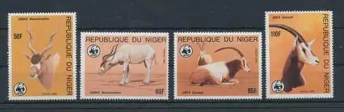 1985 Niger, Yvert Nr. 674-77, Gefährdete Tiere - WWF, 4 Werte - postfrisch**