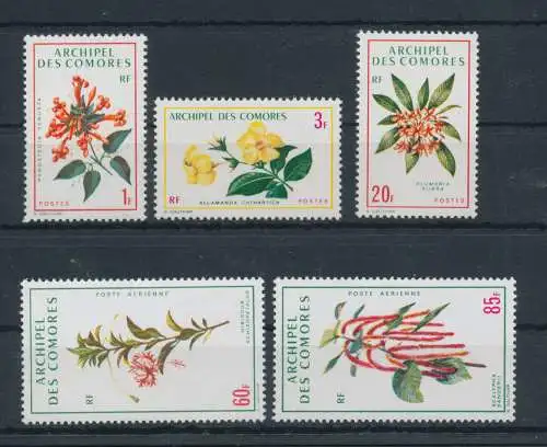 1971 Komoren - Katalog Yvert Nr. 69/71 + Luftpost 37/38 - Blumen - 2 Werte - postfrisch**