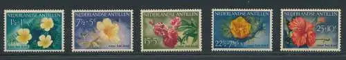 1955 Niederländische Antillen - Verschiedene Blumen - Yvert-Katalog Nr. 236/40 - 5 Werte - postfrisch**