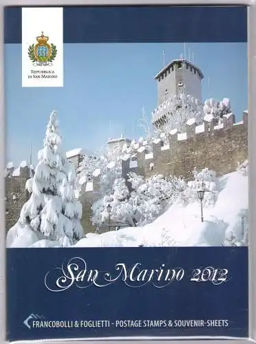 2012 San Marino, offizielles Jahresbuch der philatelistischen Emissionen, Briefmarken, Blätter - postfrisch**