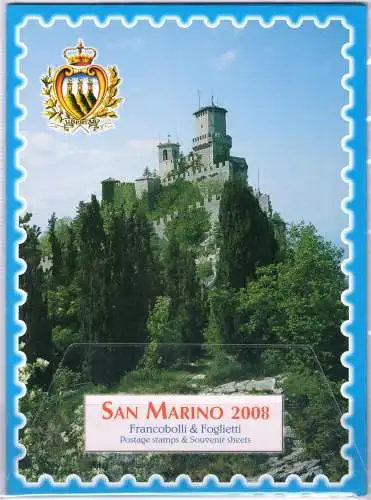 2008 San Marino, Offizielles Jahresbuch der philatelistischen Emissionen, Briefmarken, Blätter - postfrisch**