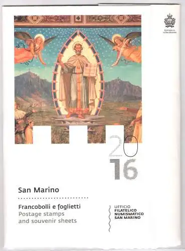 2016 San Marino, Offizielles Jahresbuch der philatelistischen Emissionen, Briefmarken, Blätter - postfrisch**