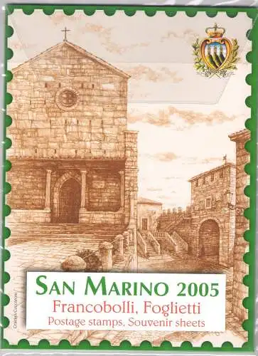 2005 San Marino, offizielles Jahresbuch der philatelistischen Emissionen, Briefmarken, Blätter - postfrisch**