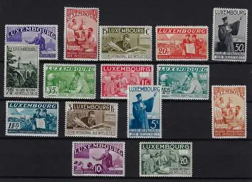 1935 Luxemburg - Pro Intellettuali - Nr. 259/273, 15er Werteserie, MNH** - Diena Zertifikat