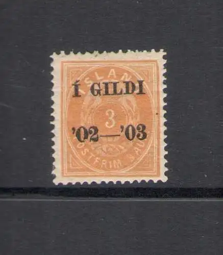 1902 Island, 3 v. Zahnbistro 14x13 1/2, signiert Alberto Diena, MH*