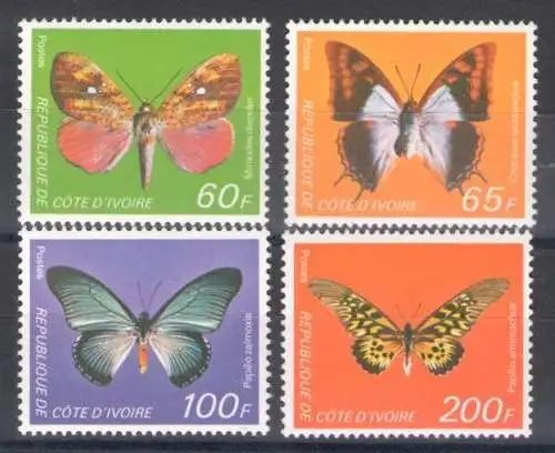 1978 Elfenbeinküste, Schmetterling - Yvert Nr. 469/72 - 4 Werte - postfrisch**