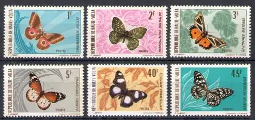 1971 Haute Volta, Schmetterling - Yvert Nr. 242-47 - 6 Werte - postfrisch**