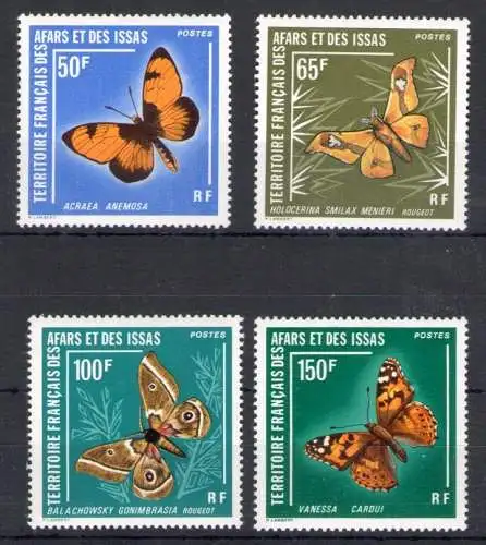 1976 Französisches Territorium der Afars und Issas - Katalog Yvert n. 420/21+438/39 - Schmetterlinge - 4 Werte - postfrisch**