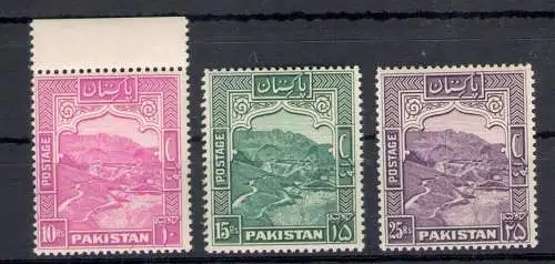 1948-57 PAKISTAN - Stanley Gibbons Nr. 41b/43b - gezackt 13 - postfrisch**