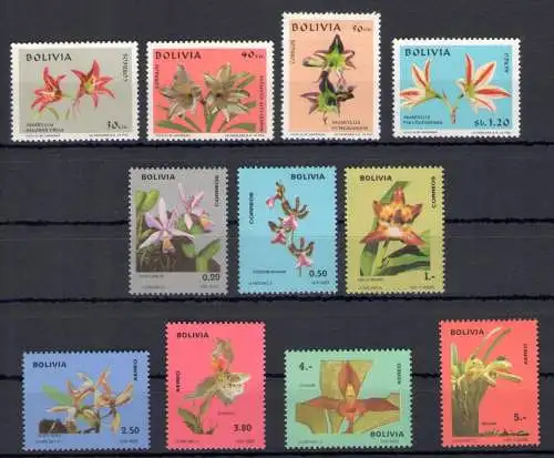 1971-74 Bolivien, Yvert Nr. 500/03 + 526/29 + Luftpost 310/13 - postfrisch**