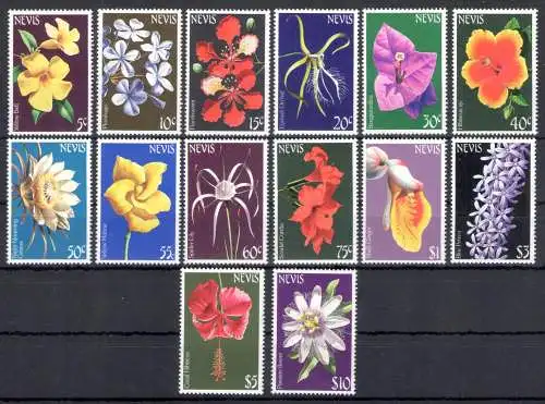 1984 Nevis, Yvert Nr. 187/200 - Blumen - postfrisch**