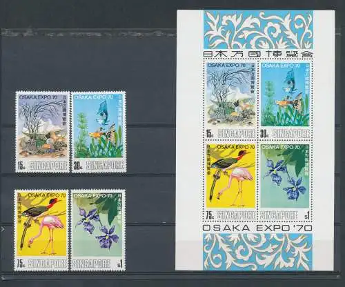 1970 Singapur - SG N. 128/31 + MS 132 - Osaka '70 - postfrisch**