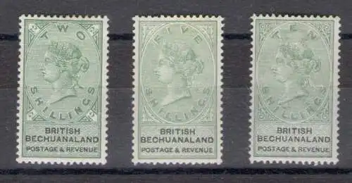 1888 Bechuanaland Porto e Revenue - SG 16-18-19 - MH*