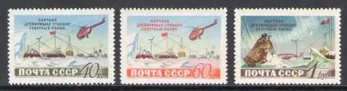 1955 RUSSLAND - Yvert 1768/70 - Wissenschaftliche Stationen am Nordpol - MNH**