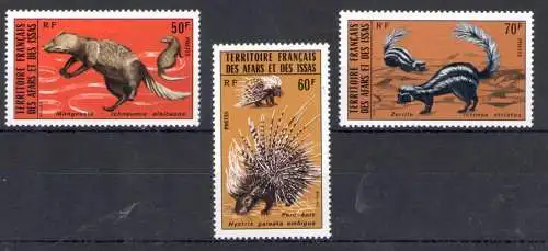 1975 Französisches Territorium Afars et Issas, Yvert Nr. 397/99 - Tiere - postfrisch**