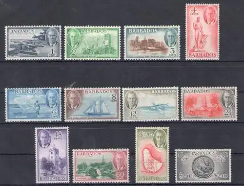 1950 BARBADOS, Stanley Gibbons Nr. 271-282 - George VI. - MH*