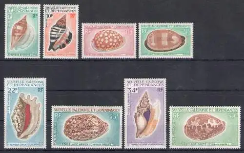 1970-71 Neukaledonien - Yvert Nr. 368/71 + PA 113/16 - Muscheln - postfrisch**