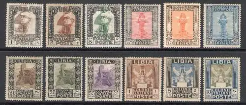 1921 Libyen, malerische filigrane Krone Nr. 21/31 gezahnt 14 - MNH** - Luxus