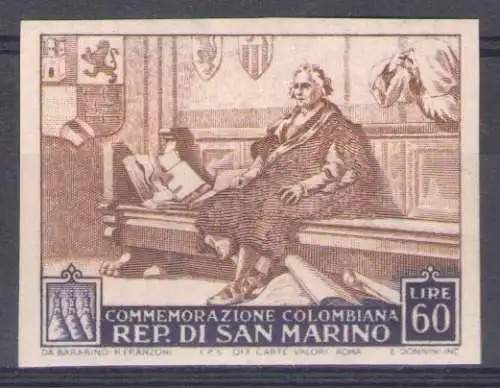 1951 San Marino, Nr. 381c C. Taube ungezahnt - postfrisch**