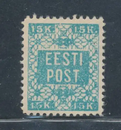 1918 Estland - Nr. 5 - 15 K. Blaugrün gezahnt 11 1/2 - MH*