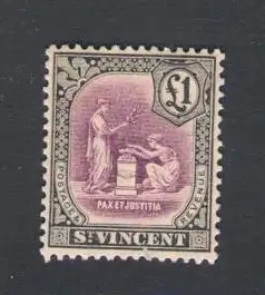 1913-17 ST. VINCENT - Stanley Gibbons Nr. 120 - 1 £ lila und schwarz - postfrisch**