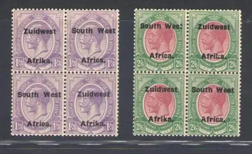 1923-26 Südafrika, Stanley Gibbons Nr. 36/37 - Viererblock - MH*