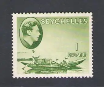 1938-49 Seychellen - 1r. gelbgrün, Stanley Gibbons Nr. 146, postfrisch**