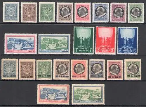 1945 Vatikan, neue Briefmarken, komplette Jahrgänge, 23 Werte, postfrisch**