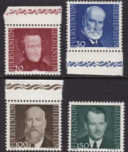 1943 Liechtenstein, Nr. 189/192 Serie von 4 Werten MNH/**