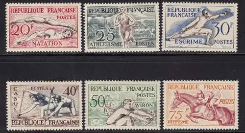 1953 FRANKREICH - Olympische Spiele in Helsinky - Nr. 960/965 - 6 Werte - postfrisch**