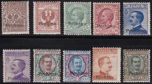 1917-18 PEKING, Nr. 8/17 Serie 10 MNH Werte** Raybaudi zertifiziert